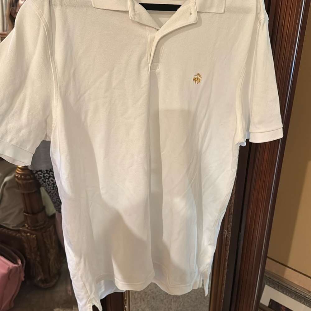 Brooks Brothers White Polo Shirt with Classic Design